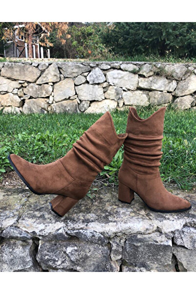 Liz Shoes Kahverengi Büzgü Detaylı Çizme