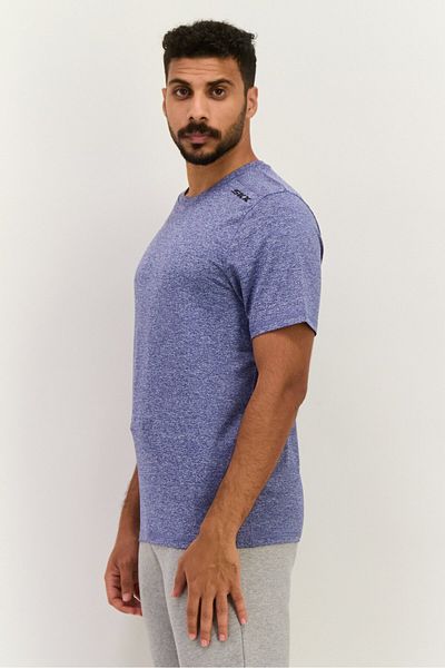 SKECHERS Men Sportswear Fit Short Sleeve Training T-shirt, Heather Blue