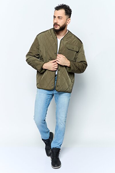 Tommy Hilfiger Men Brand Logo Quilted Jacket, Olive