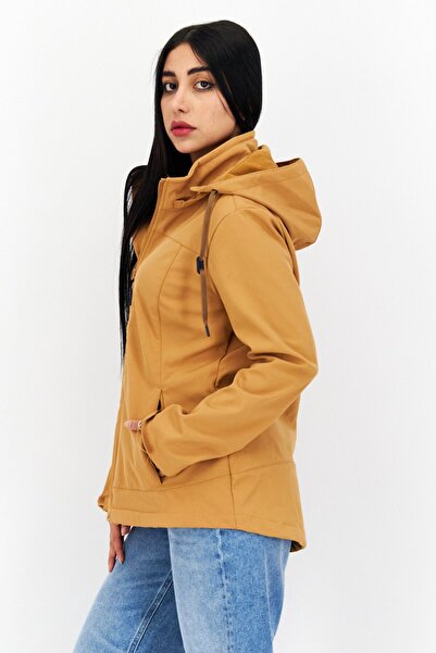 Tchibo Women Solid Soft Shell Jacket, Mustard