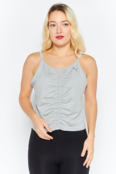 Puma بلوزة رياضية بدون أكمام للنساء، رمادية اللون