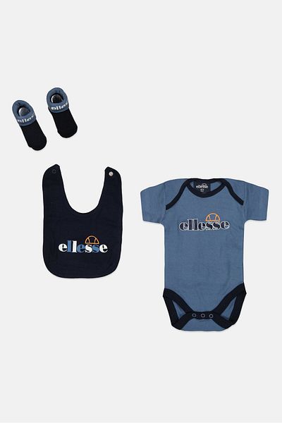 Ellesse طقم أطفال مكون من 3 قطع مطبوع عليه رسومات للأولاد الصغار، أزرق داكن