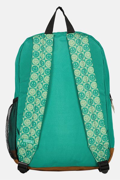Aeropostale Women Smiley Print Field Backpack ll 32 L x 44 H x 13 W cm, Green Combo