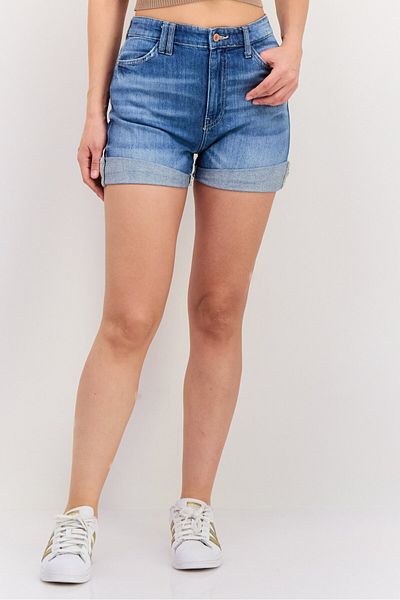 Guess Women Washed Denim Shorts, Blue
