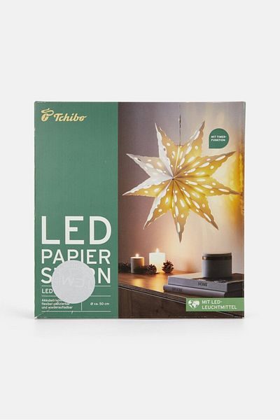 Tchibo Paper Star Led Light With Battery, White