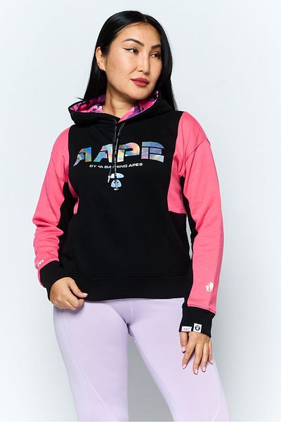 Aape By A Bathing Ape Women Sportswear Fit Training Long Sleeves Sweatshirt, Black