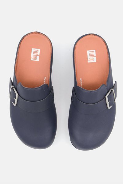 Fitflop Women Shuv Buckle-strap Slip On Clogs, Navy Blue