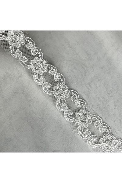 Bukle İplik Retro Patterned Guipure Decorative Small Strip (2.5 cm Width) - 1 Meter