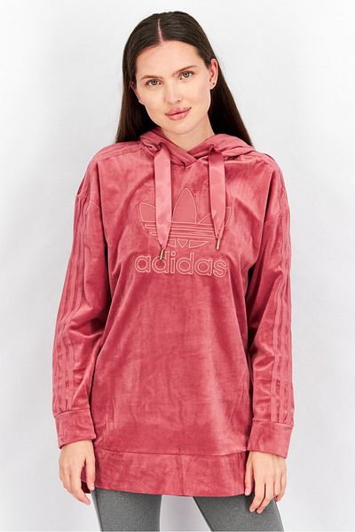 adidas Women Sportswear Fit Long Sleeve Training Hooded Sweatshirt, Light Maroon