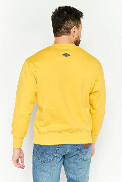 Esprit Men Crew Neck Embroidered Long Sleeves Sweatshirt, Yellow