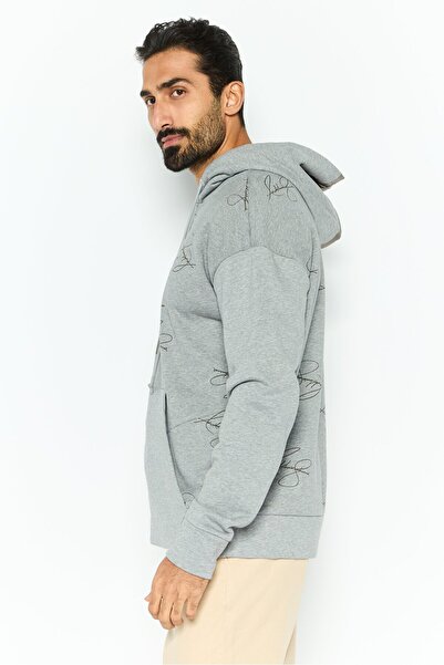 Hugo Boss Men Graphic Long Sleeve Hoodie, Grey