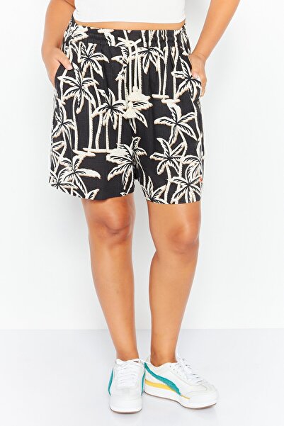 Scotch & Soda شورت نسائي أساسي بطبعات كاملة، أسود