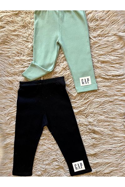 enes baby Pack of 2 Flexible Camisole Leggings with Smiley Face Smile Crest