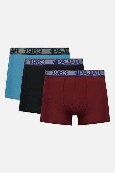 Pajar Men 3 Pack Brand Logo Boxer Brief, Black