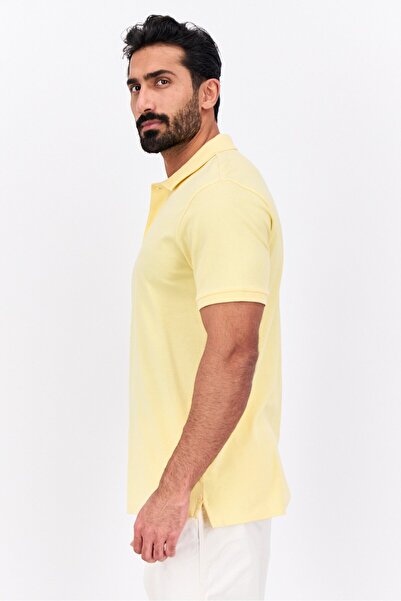 GAP Men Regular Fit Plain Short Sleeves Polo, Yellow