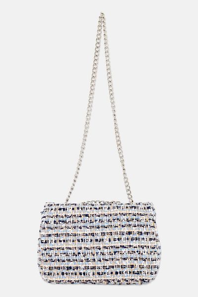 Urban Expressions women Textured Camille Cross Body Bag 15 H x 22 L x 8 W cm, Light Blue