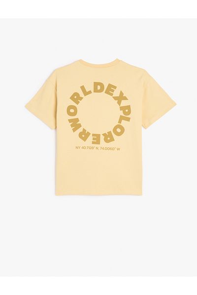 Koton Cotton Print Detailed Crew Neck Short Sleeve T-Shirt