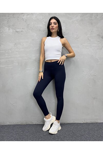 deqfashion طماق مضلعة باللون الأزرق الداكن