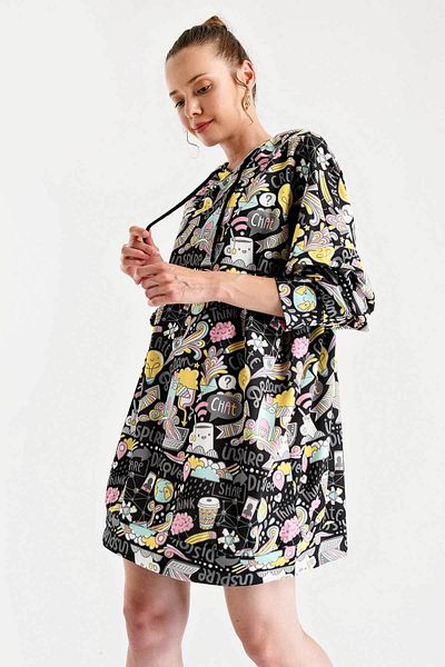 Bigdart Women's Graphic Print Oversize Sweat Dress