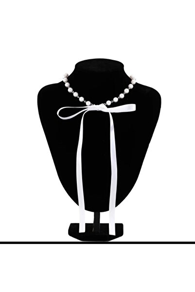 Shiklik MODA قلادة نسائية من الساتان مع اللؤلؤ تكمل أناقتك