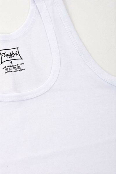 ENTAHA Tutku Boy's Combed Cotton 6-Piece Undershirt White