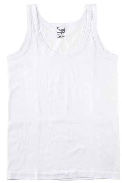 KEYAL Tutku Boy's White Strap Rib Tank Top Pack of 6