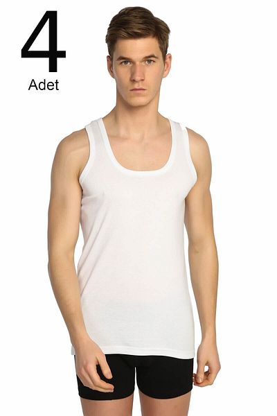 ENTAHA Tutku Men's White 4-Pack Rib Classic Athlete Elf568T0102Ccm4