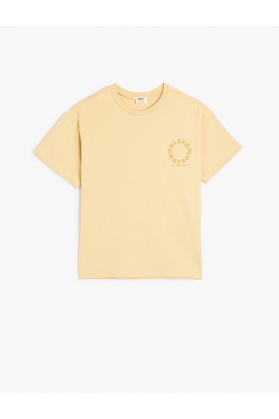 Koton Cotton Print Detailed Crew Neck Short Sleeve T-Shirt