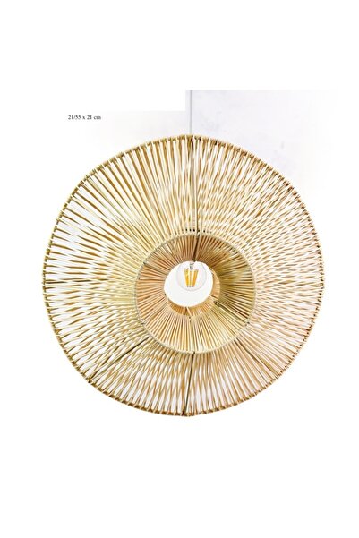 Amentes Bambu Avize Iskandinav, Modern, Bohem, Rattan Avize, Aydınlatma