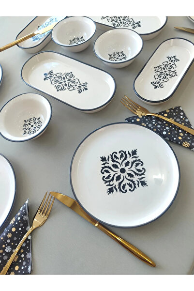 Borser Siyah 14 Parça 6 Kişilik Kahvaltı Takımı ( 1 )