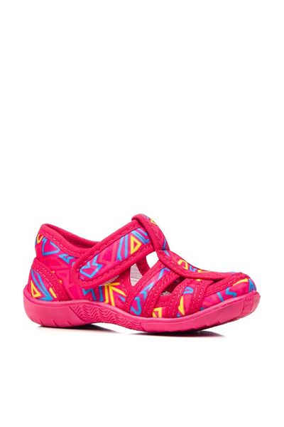 Nstil Sandale flexibile și de in fucsia cu velcro pentru copii - pantofi de vară, acasă, școală și grădiniță 143