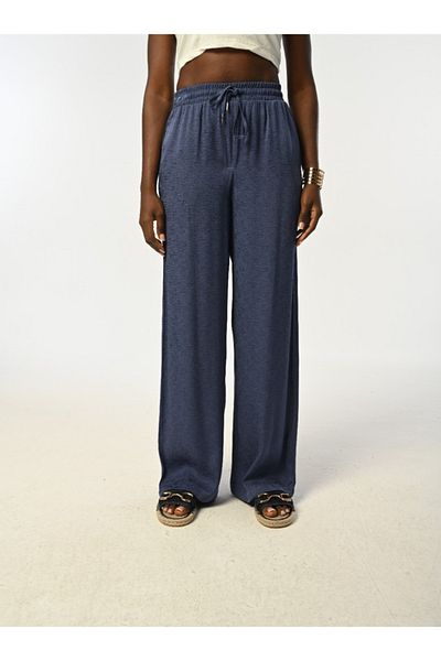 Orfeo Negro Women's with Elastic Waist Bowl Legs Light Patterned Indigo Pants