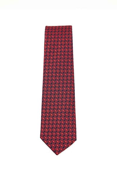 Tudors Classic Patterned Red Tie with Pocket Handkerchief