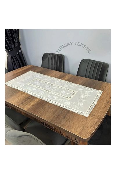 TUNCAY TEKSTİL Suzani Embroidered Payed Silk Runner - Κάλυμμα τραπεζιού Ranır Drape