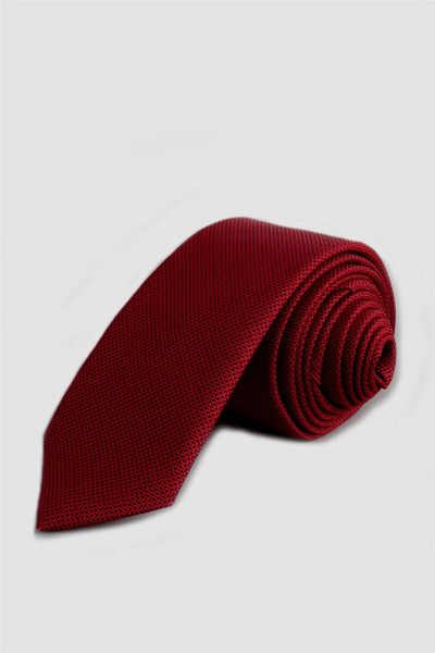 Tudors Self-Patterned Plain Men's Red Tie