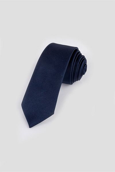 Tudors Thin Self-Patterned Men's Navy Blue Tie