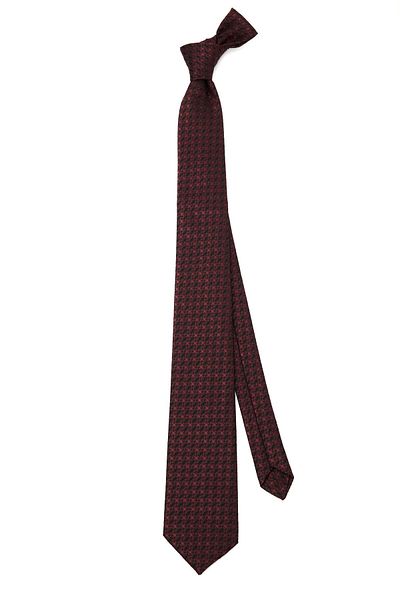 Tudors Classic Pocket Handkerchief Patterned Claret Red Tie