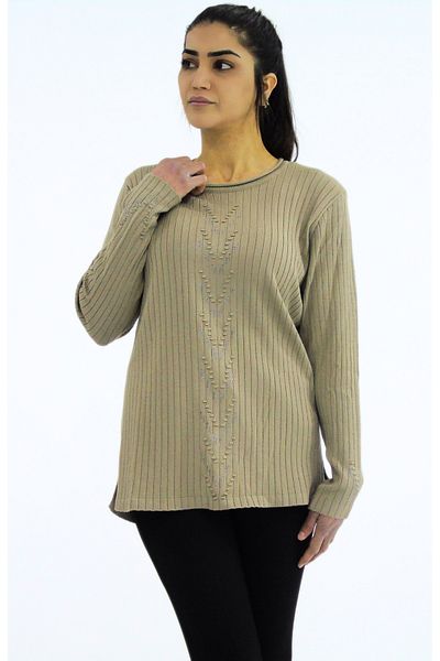 Tuğra Pulover din tricot cu guler crew