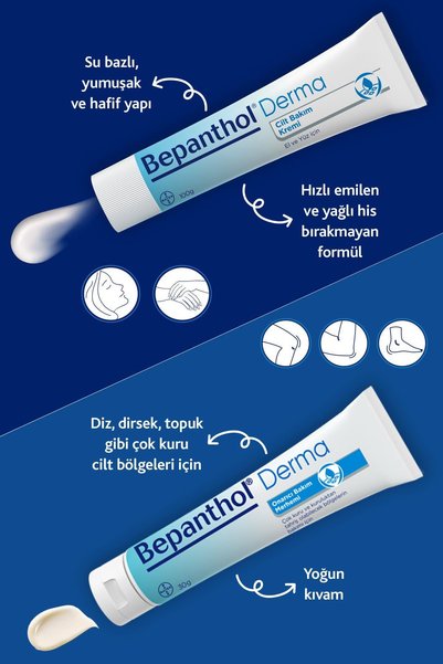 Bepanthol Derma Cilt Bakım Kremi 100 g 3 Adet 10 ml Temel Nemlendirici Losyon