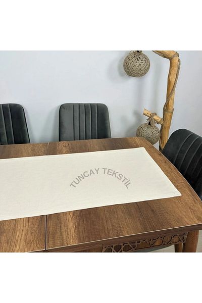 TUNCAY TEKSTİL Plain Plain Plain Linen Runner Ranır Buldan Coffee Table Cloth Table Top Cloth Shoemen 50x120