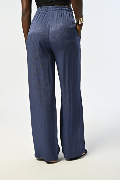 Orfeo Negro Women's Elastic Waist Shoulder Indigo Pants