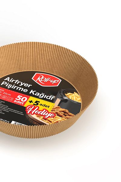 Roll-Up Luxury Airfryer Baking Paper - 20cm Round, Pack of 50, Non-Stick and Oil-Proof