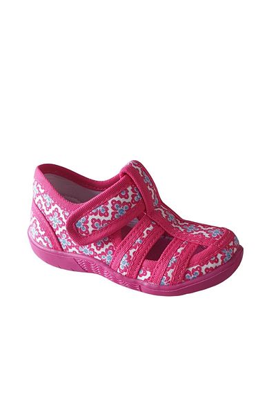 Nstil Sandale flexibile și de in fucsia cu velcro pentru copii - pantofi de vară, acasă, școală și grădiniță 143