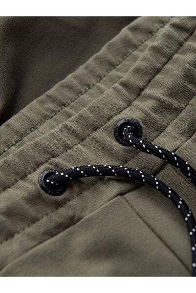 OMBRE Ανδρικό φούτερ με λογότυπο - olive V4 OM-PASK-0167 S