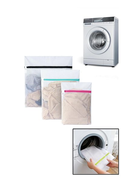 Fresh Moon Laundry Net 3Pcs Dirty Clean Laundry Bag Shoes Socks Clothes Bra Washing Ball