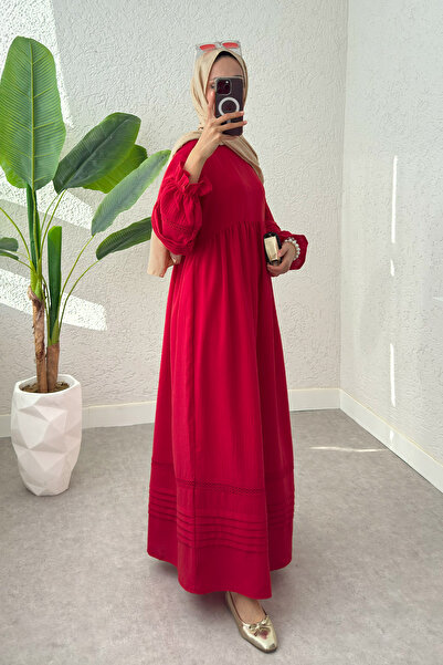 Salih Çelebi Fisto Detaylı Tesettür Elbise 2207 - NAR