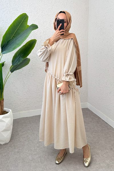 Salih Çelebi Φόρεμα Hijab Cross Gathered 2222 - ΧΡΩΜΑ ΠΕΤΡΑΣ