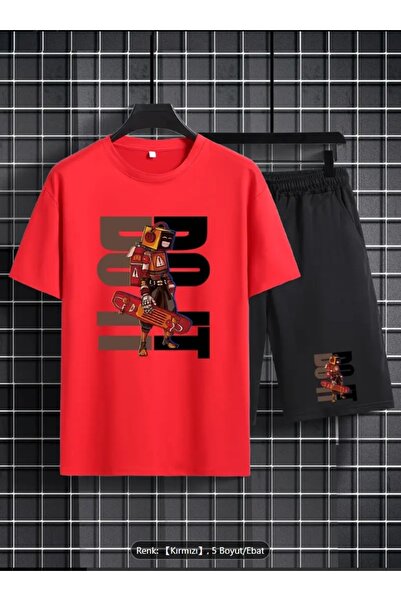 Derays Robot Printed Comfortable Fit Summer Men's Bottom Top Suit