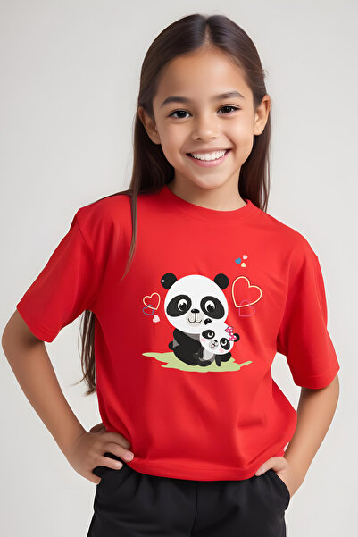 YA KO KİDS Tricou cu mânecă scurtă pentru fetiță cu imprimeu Panda