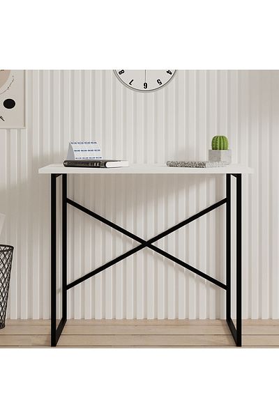 HOMS Birou stil industrial Coby culoare alb, metal/pal, 90 cm